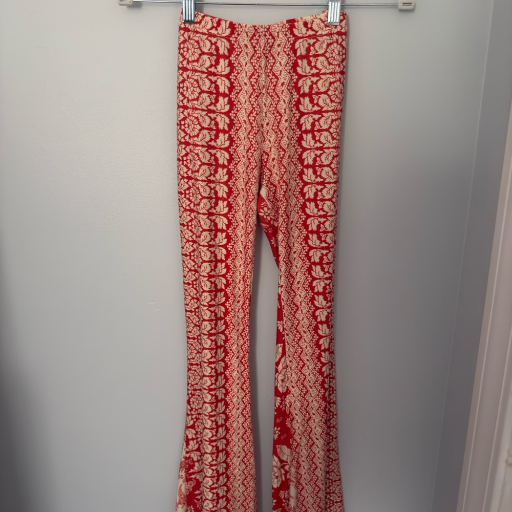 Novella Royale Red and Cream Flare Pants